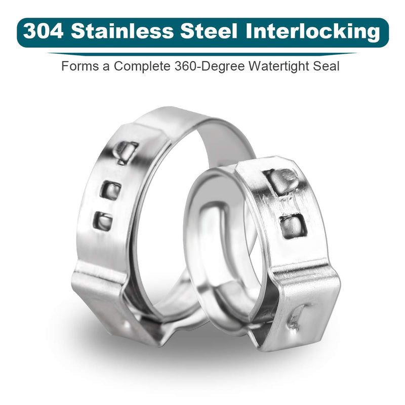 LOKMAN 50 Pack 1 Inch PEX Cinch Clamps, Stainless Steel Cinch Crimp Rings Pinch Clamps for PEX Tubing Pipe Fitting Connections (1 Inch) - NewNest Australia