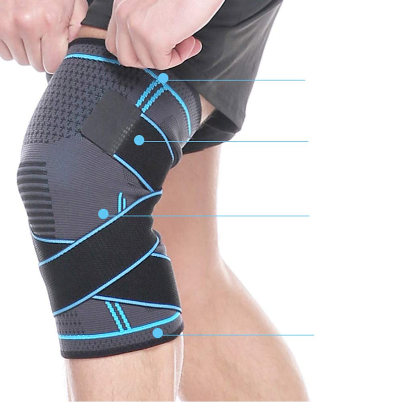 NTRH Knee Support Brace for Women and Men,Adjustable Compression Knee Brace for Arthritis,Joint Pain,Ligament Injury,Meniscus Tear,ACL,MCL,Running,Sports,Squats(single) (XL, Blue) XL-Blue - NewNest Australia