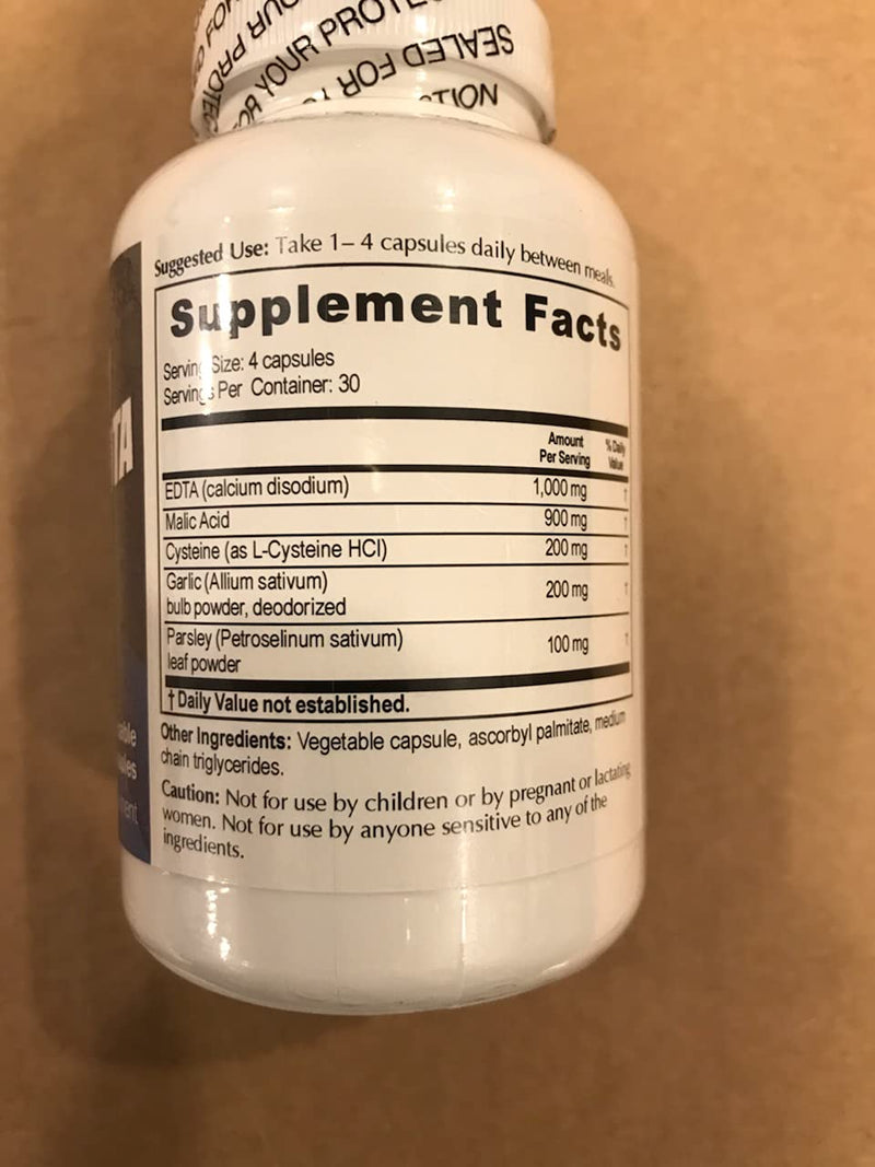Enhanced Garlic EDTA - High Potency Calcium Disodium EDTA with Malic Acid, Garlic, Cysteine and Parsley. Proprietary Blend Free. - NewNest Australia