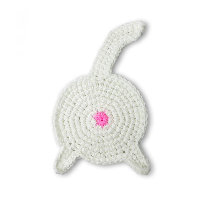 NewNest Australia - Crazy Cat Lady CAT Butt Crochet Drink Coaster Set Funny Cat Gifts for Cat Lover Gifts 