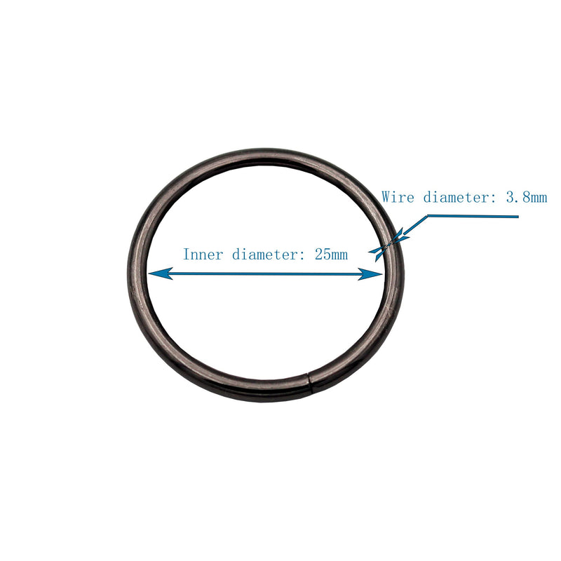 JWBIZ 30 Pcs Metal O Rings Heavy-Duty Extra Thick 3.8mm Thickness for Sewing Keychains Belts and Dog Leash (1 inch, Gun Black) 1 inch - NewNest Australia