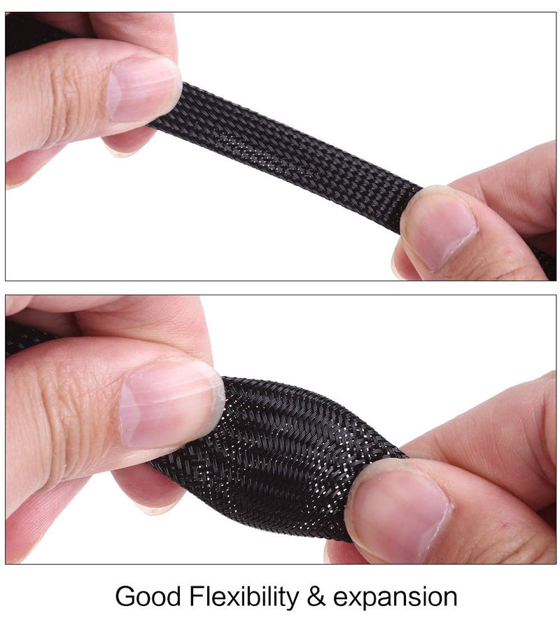 Keco 100ft – 1/4 inch PET Braided Expandable Cable Sleeve – Wire Sleeving for Audio Video and Other Home Device Cable Automotive Wire - Black 1/4"-100ft - NewNest Australia