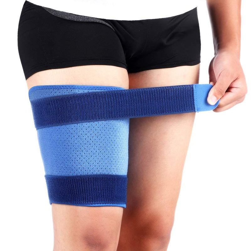 Akozon Thigh Compression Support Sleeve,Adjustable Hamstring Compression Sleeve Thigh Hamstring Support Compression Brace Wrap Neoprene Sports Leg Sleeve with Anti-Slip Strap for Hamstring Muscle - NewNest Australia