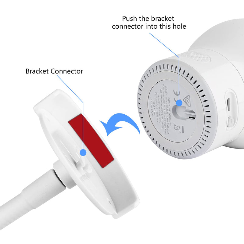 Clip Mount for Eufy Baby Monitor Camera, Flexible Gooseneck Baby Monitor Holder for Crib Without Tools or Wall Damage - White - NewNest Australia