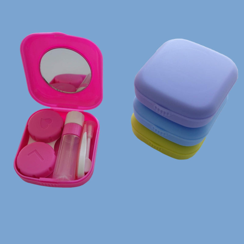 4 Pack Colorful Contact Lens Case Kit with Mirror Durable, Compact, Portable Soak Storage Kit - NewNest Australia