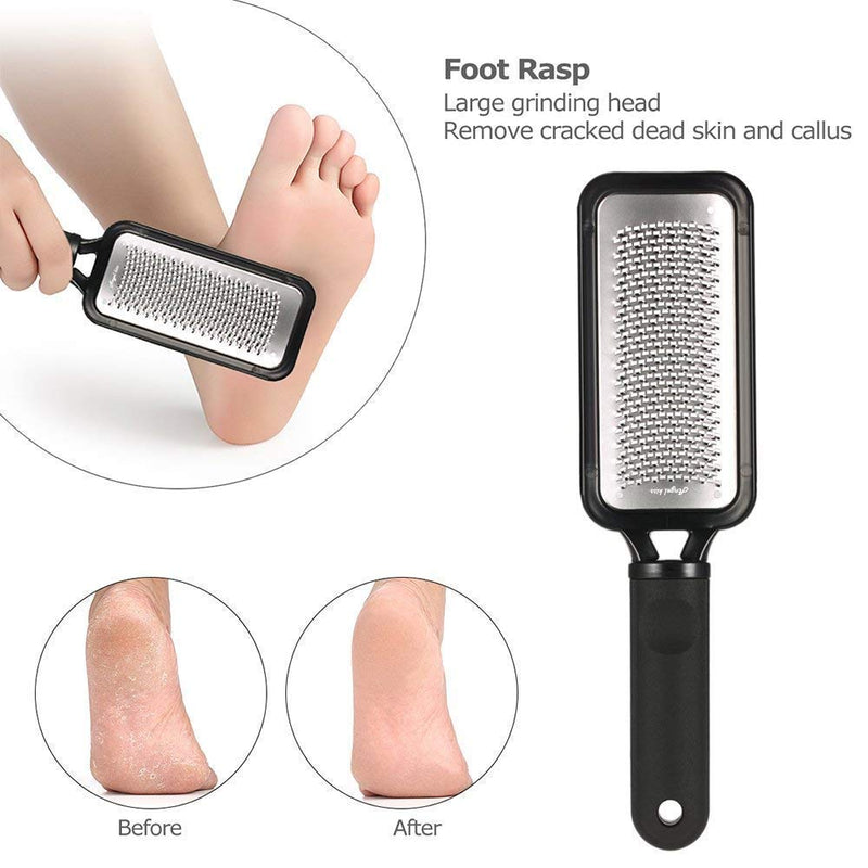 Angel Kiss Colossal Foot Rasp Foot File Callus Remover - Best Foot Care Pedicure Metal Surface Tool Remove Hard Skin. Can Be Used On Both Wet & Dry Feet, Surgical Grade Stainless Steel File - Black - NewNest Australia