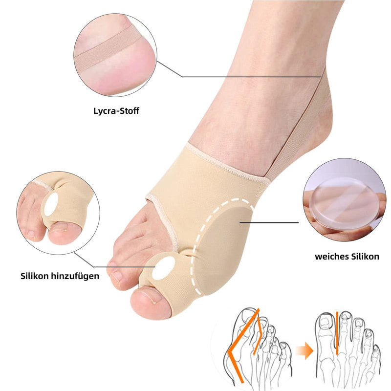 Eurtes Pack of 6 Hallux Valgus Toe Separators with Bunion Protection, Correction Bandage Socks Bunion Corrector with Anti-Slip Belt and Gel Pads for Valgus Bunion (Pack of 6) - NewNest Australia