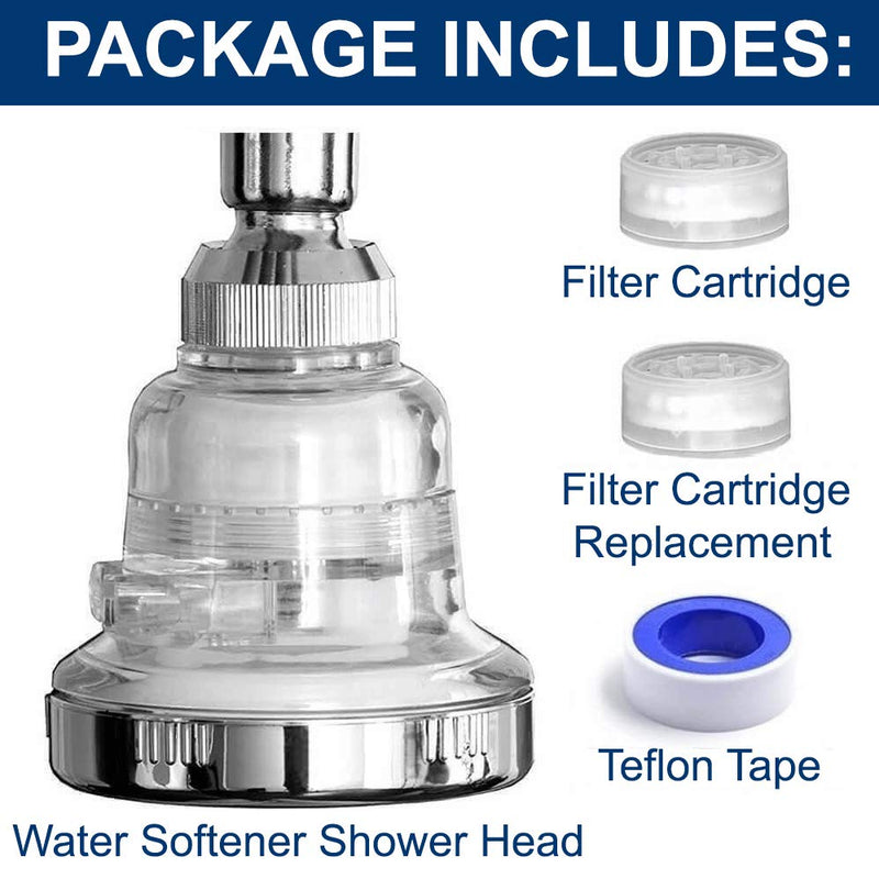 Water Softener Shower Head - Hard Water Filter - Chlorine & Fluoride Filter - Filtered Shower Head - High Pressure Shower Head - 2 Replaceable Filters - Best Shower Filter for Low Water Pressure - NewNest Australia