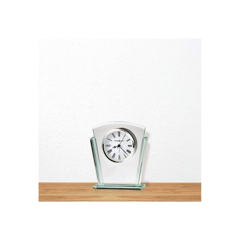 NewNest Australia - Howard Miller Granby Table Clock 645-781 – Modern Glass with Quartz Alarm Movement 