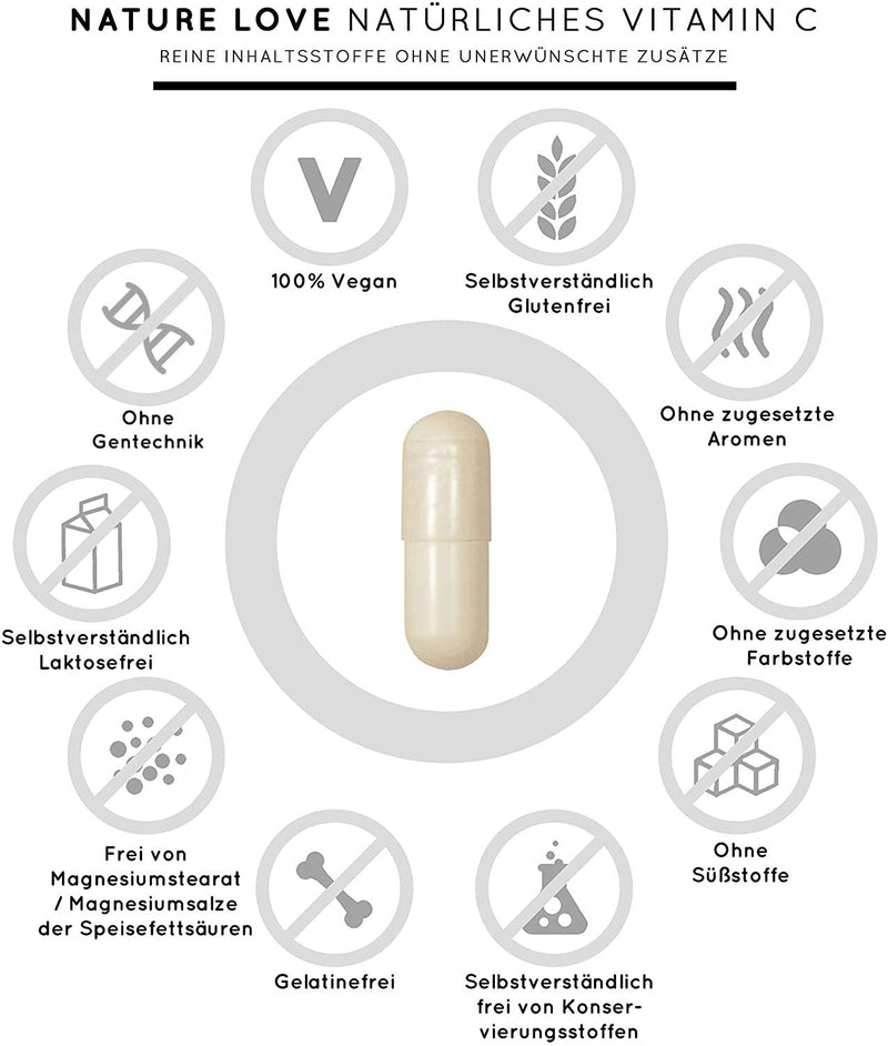 Nature Love Camu Camu Extract Capsules, Natural Vitamin C Pack Of 120 In 4-Month Supply, 640 Mg Camu Camu Extract Per Capsule Laboratory Tested, Vegan, No Additives, Made In Germany - NewNest Australia