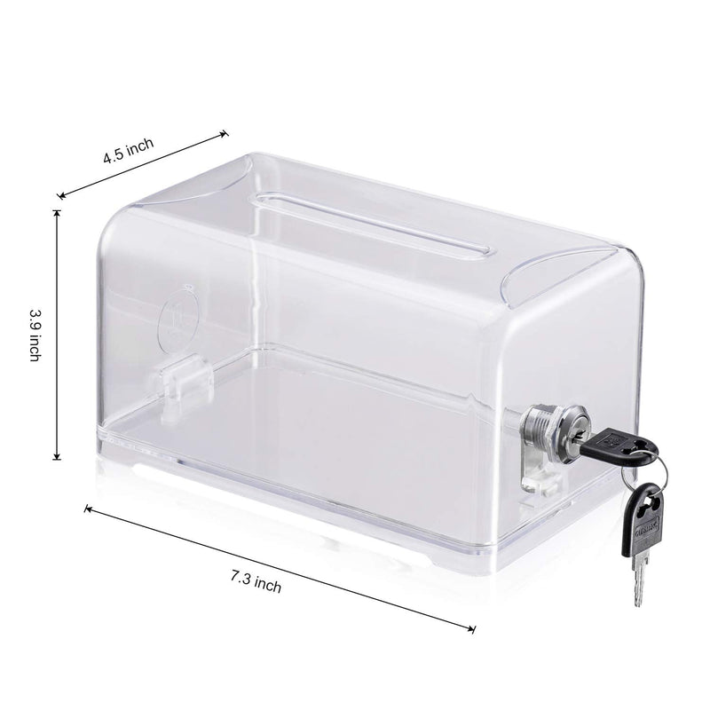 Polmart Clear Suggestion/Business Card/Drawing Box with Lock 1 Box - NewNest Australia
