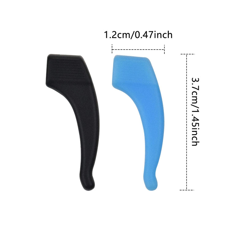 Non-Slip Glasses Temples 5 Pairs Silicone Non-Slip Holder Soft Comfortable Lenses Ear Hook Ear Grip Glasses Accessories For Glasses Leg Grip Glasses Sunglasses Holder (Black And Blue) - NewNest Australia
