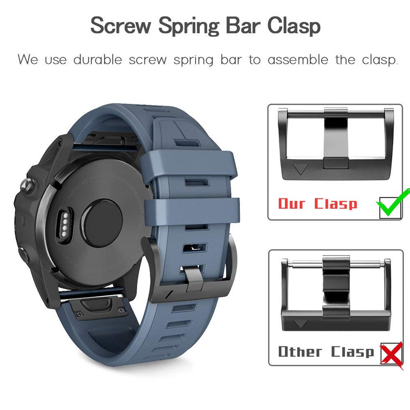 ANCOOL Compatible with Garmin Fenix 5X Plus Band 26mm Easy Fit Silicone Watch Strap Wristbands Replacement for Fenix 7X/Fenix 6X Pro/Fenix 6X/D2 Delta PX/Tactix Delta/Descent Mk2 (Pack of 4) 4PCS Pack - NewNest Australia