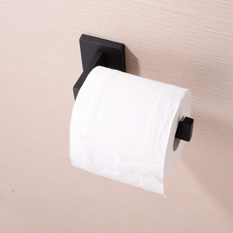 TRUSTMI Toilet Paper Holder, Modern Design Matte Black Bathroom Wall Mounted SUS 304 Stainless Steel Single Roll Tissue Paper Dispenser - NewNest Australia