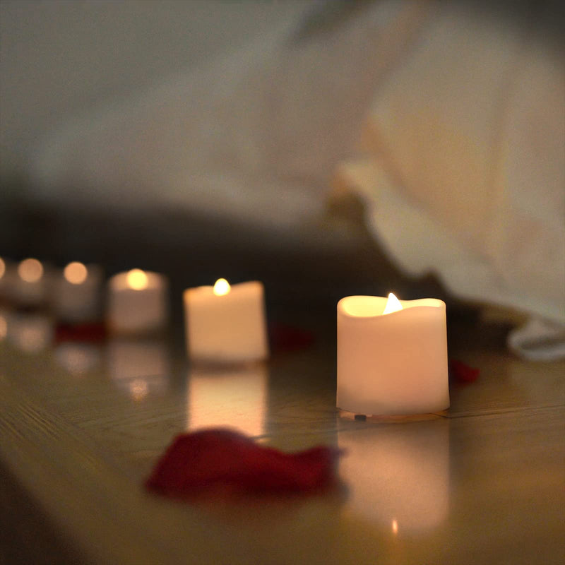 Homemory 12Pack Timer Flameless LED Votive Candles, Long Lasting Battery Operated Tea Light with Timers, 6 Hours On and 18 Hours Off Cycle Automatically for Wedding,Table Decorations (Warm White) Warm White - NewNest Australia