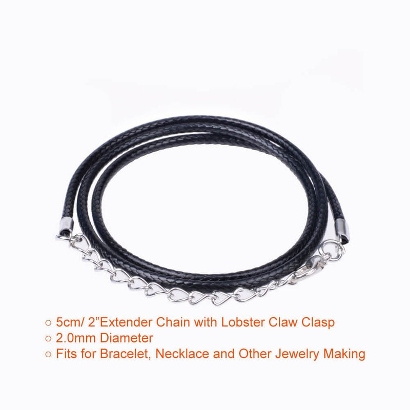 Paxcoo 50Pcs 18" Black Waxed Necklace Cord for Jewelry Making 18 Inches - NewNest Australia