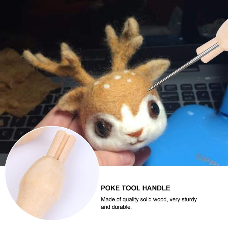 ARTIBETTER 5pcs Poking Felting Needle Pen Wooden Punch Needle Holder Cross Stitch Felting Needle Handles - NewNest Australia