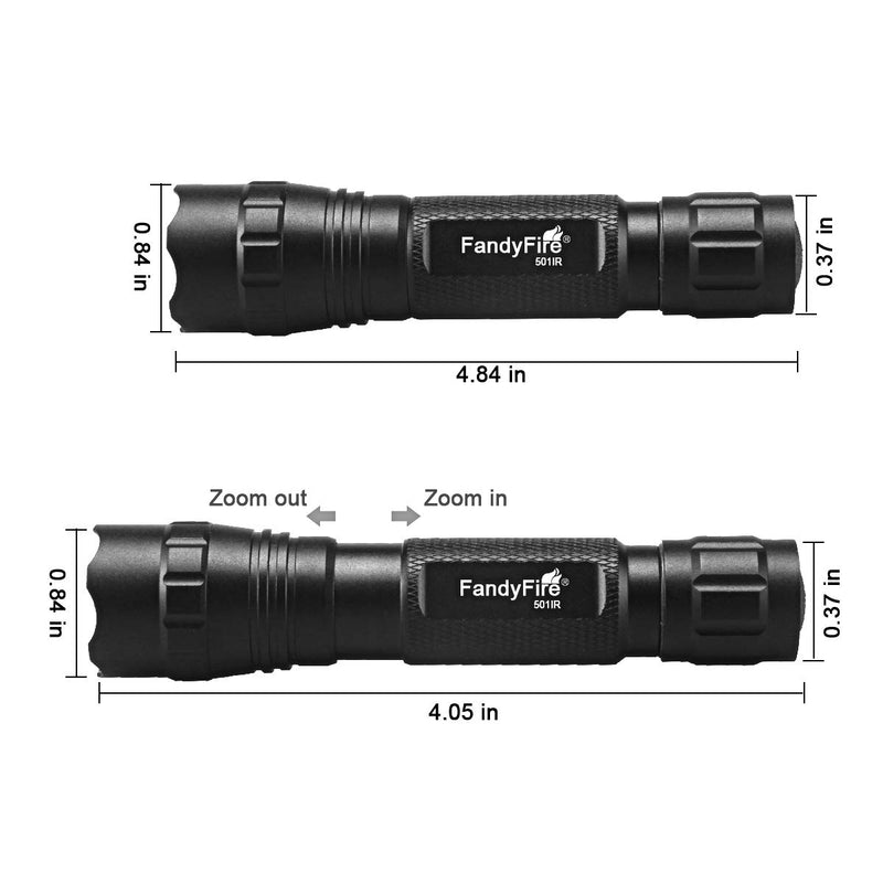 940nm IR Flashlight illuminator Infrared Light Night Vision Adjustable Focus LED Flashlight Torch for Hunting by FANDYFIRE (Not Included 18650 Battery) - NewNest Australia