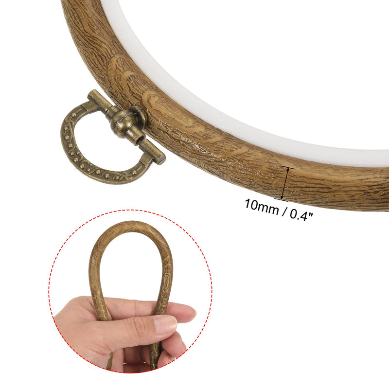 MECCANIXITY Embroidery Hoop Frame 3 Inch Round Imitated Wood Circle Cross-Stitch Ring for Art Craft Sewing Ornament, Pack of 2 3" - NewNest Australia