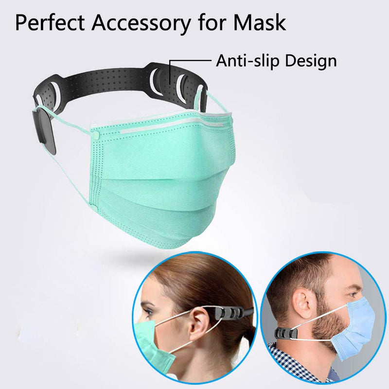 Mask Strap Extender Adjustable Ear Saver for Masks, Anti-Slip Ear Strap Hook Relieve Pressure & Pain for Ear Protector Wearing Long-time Mask for Nurse Dust-Worker Food-Worker Men Women Kids, 5PCS 5 Count (Pack of 1) Black - NewNest Australia