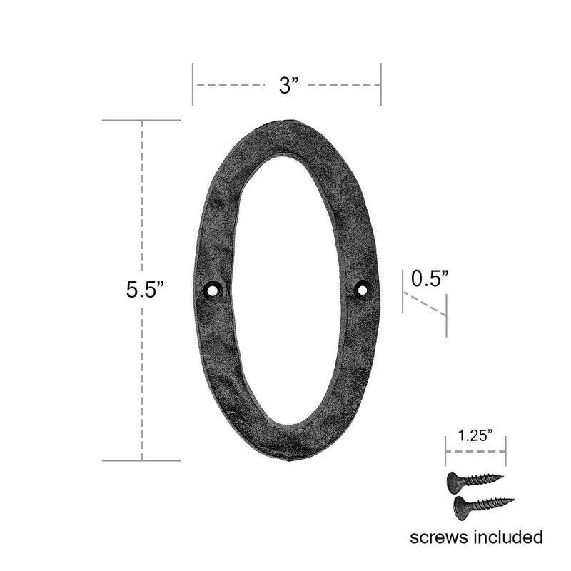 House Address Numbers Black Metal 5.5 Inch Home Number US Based Company (Number 0) - NewNest Australia