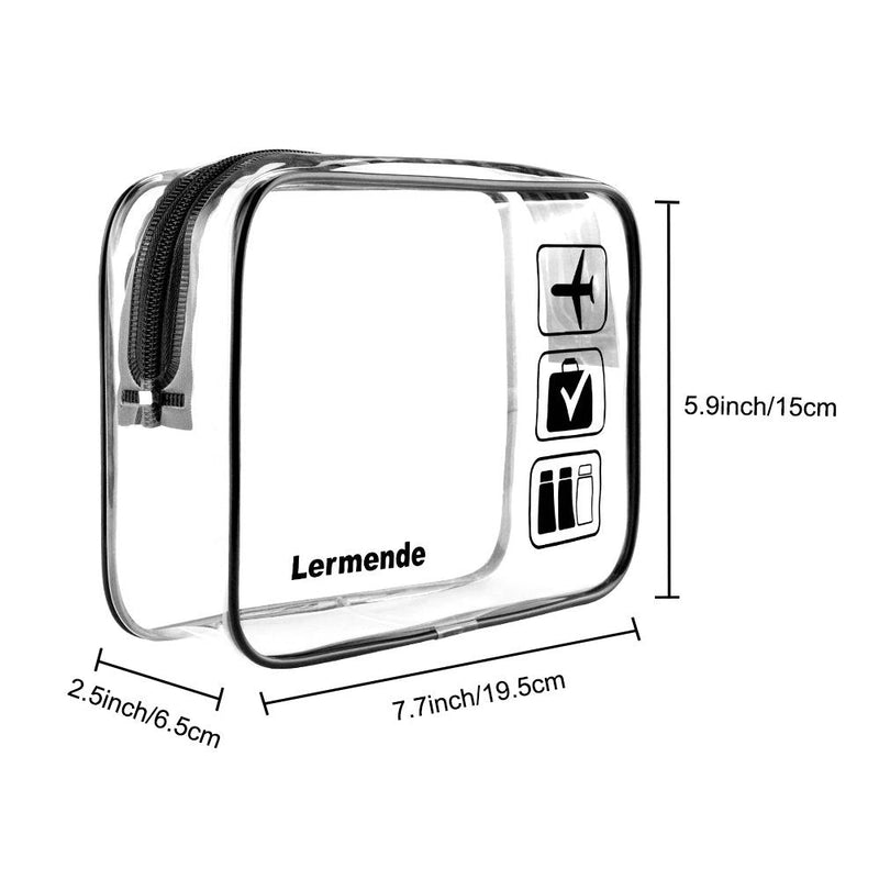 3pcs Lermende TSA Approved Toiletry Bag with Zipper Travel Luggage Pouch Carry On Clear Airport Airline Compliant Bag Travel Cosmetic Makeup Bags (Black) 1.black - NewNest Australia