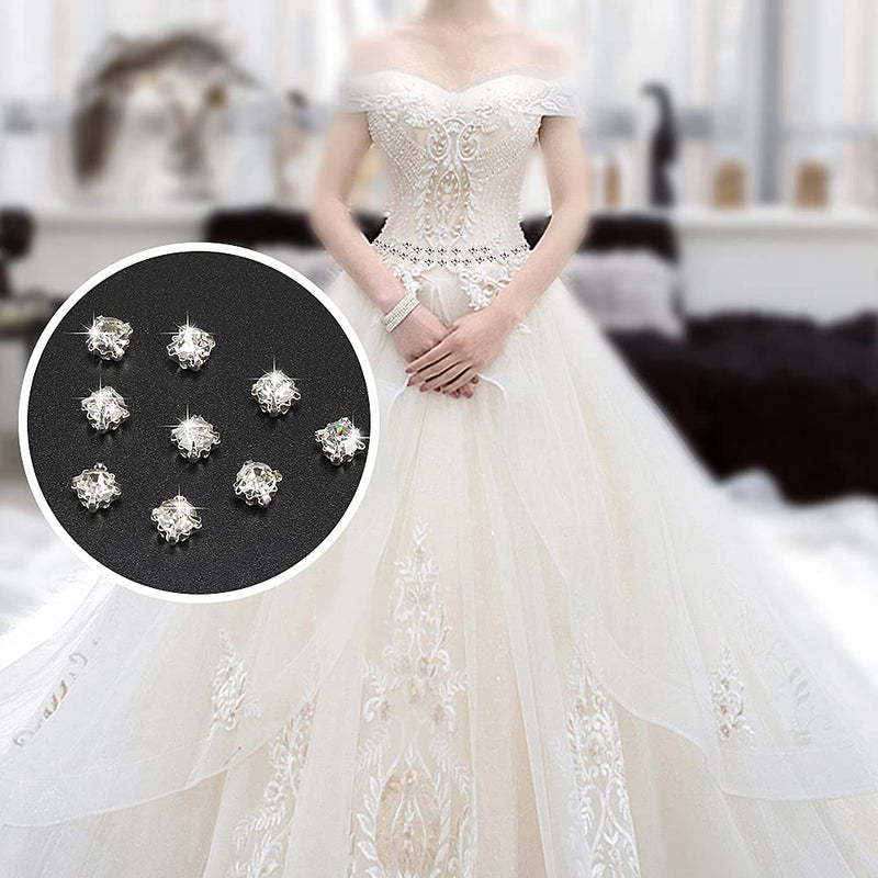 LolliBeads (TM) 100 Pcs Crystal Ringed Sew on Rhinestone Czech Glass with Silver Plated Brass Base Prongs Cup, White 3 mm White Crystal-3mm-100pcs 3mm - NewNest Australia