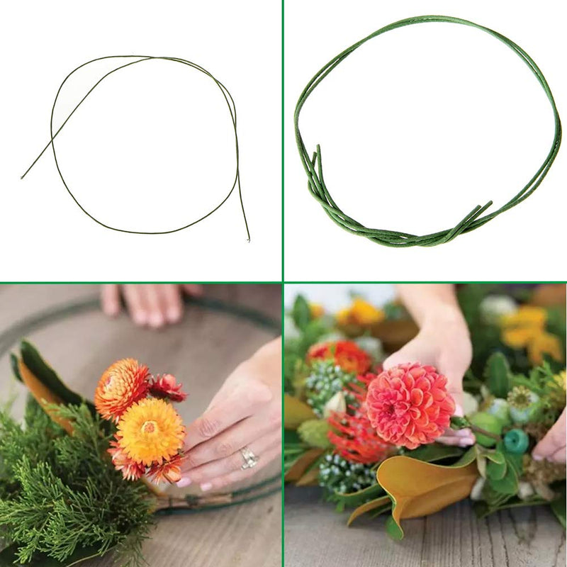 100PCS 18Ga Floral Stem Wires,Green Crafting Floral Stem Wire for DIY Crafts and Flower Arrangement 14 Inches - NewNest Australia