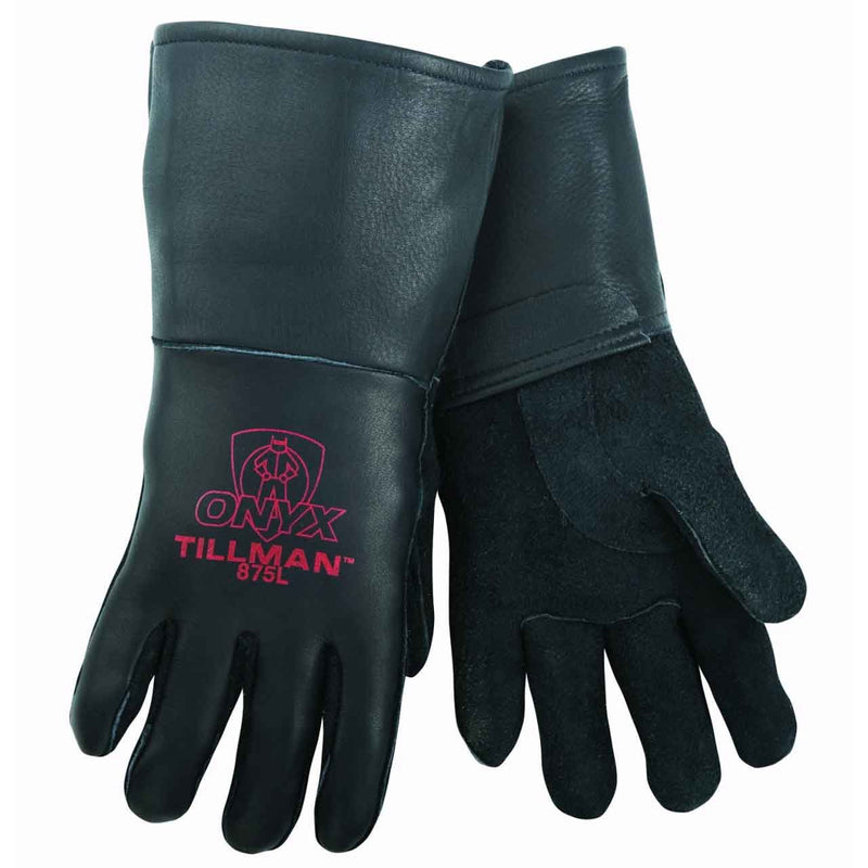 Tillman Large Black Elkskin CottonFoam Lined Welders Gloves with Top Grain Elkskin Cuff and Kevlar Thread Locking Stitch (Carded) - NewNest Australia