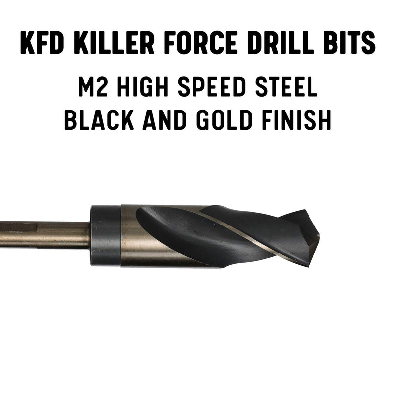 Drill America - KFDRSD9/16 9/16" Reduced Shank High Speed Steel Black & Gold KFD Drill Bit with 1/2" Shank, KFD Series 9/16" - NewNest Australia
