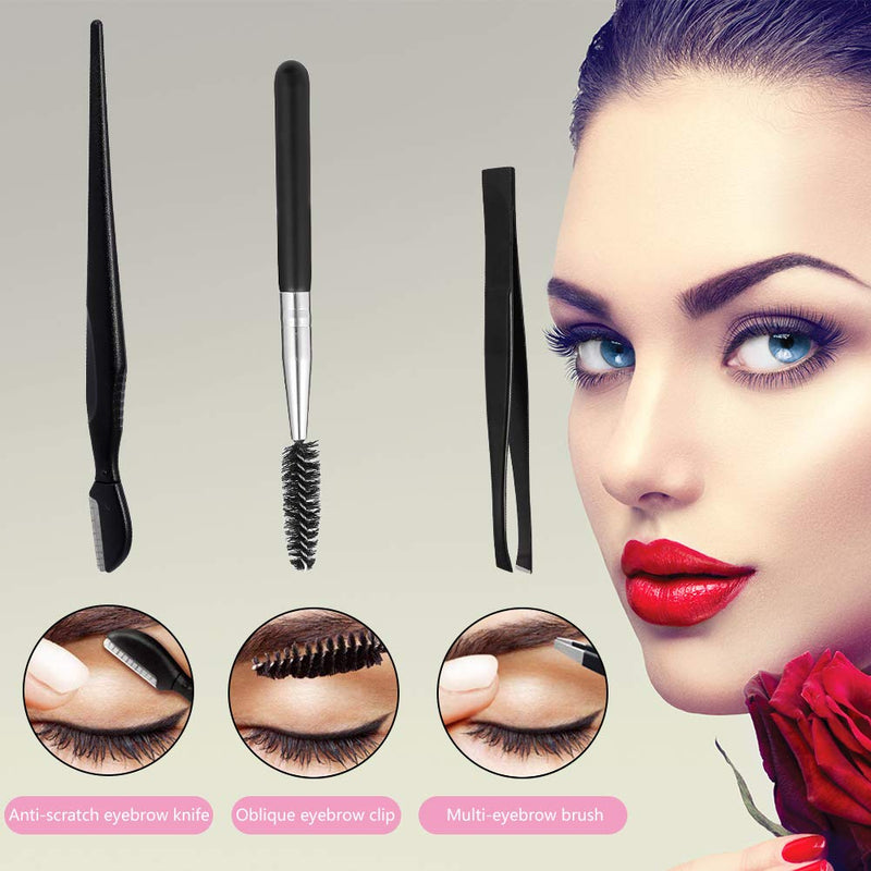 Smilcloud 11pcs Eyebrow Set Eyebrow Razor Eyebrow Scissors Eyebrow Tweezers Eyebrow Comb Eyebrow Brush for Women and Men - NewNest Australia