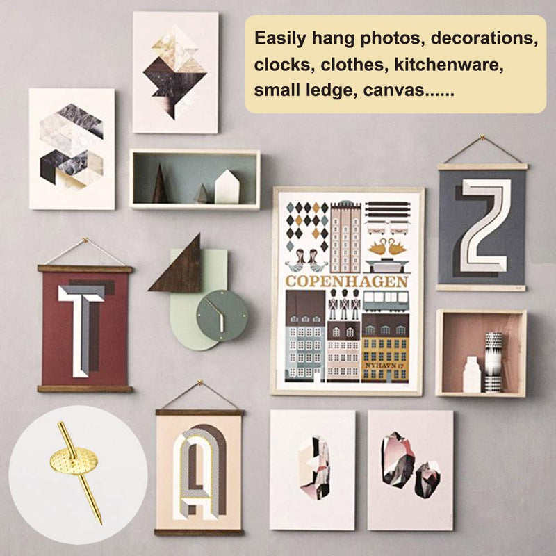 72 pcs Picture Hangers with Different Sizes, Assorted One Step Hangers, Iron Alloy Nail Hooks, Professional Plaster Picture Hanging Kit on Wooden/Drywall Hanging Hardware for Clock,Mirror,Jewelry - NewNest Australia