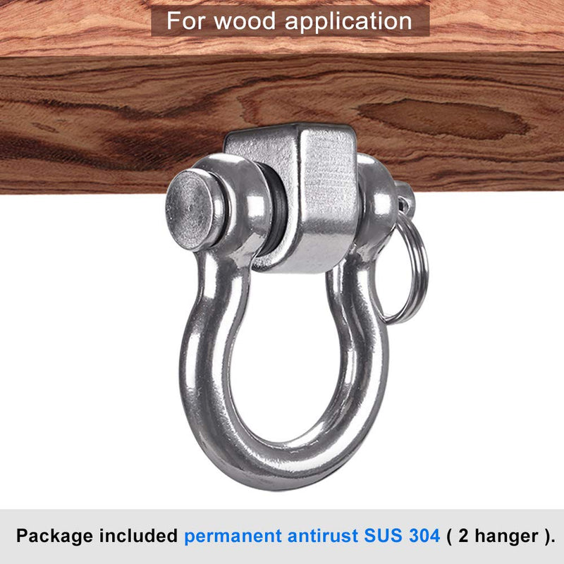 SELEWARE Set of 2 Permanent Antirust 304 Stainless Steel Screw Bracket Heavy Duty 180° Swing Hangers, 1800LB Capacity Playground Yoga Hammock Rope Tire Web Chair Sandbag Punching Bag Porch Swing Sets - NewNest Australia