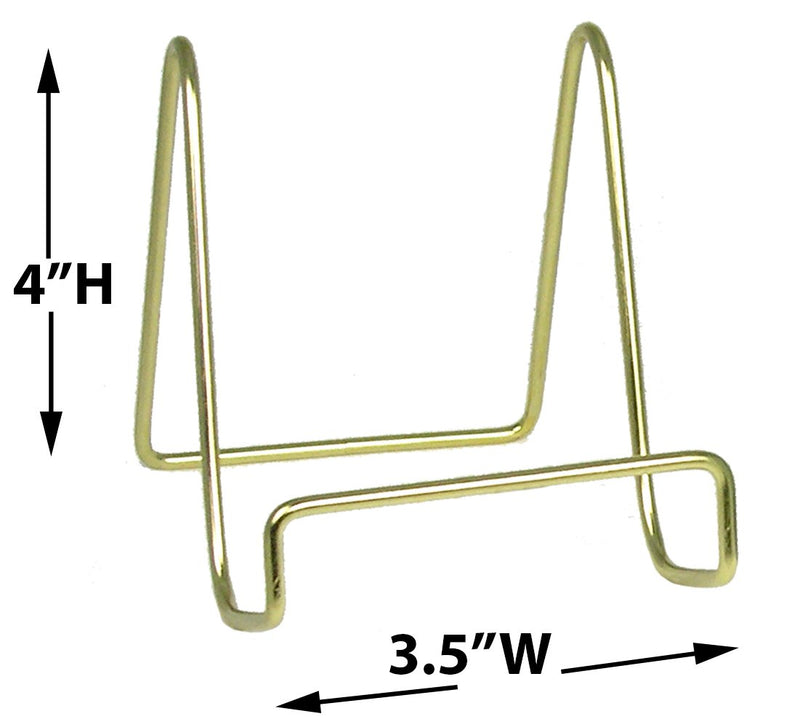 NewNest Australia - BANBERRY DESIGNS Wire Easel Display Stand Plate Holders - Smooth Brass Metal - 4 Inch - Set of 5… 