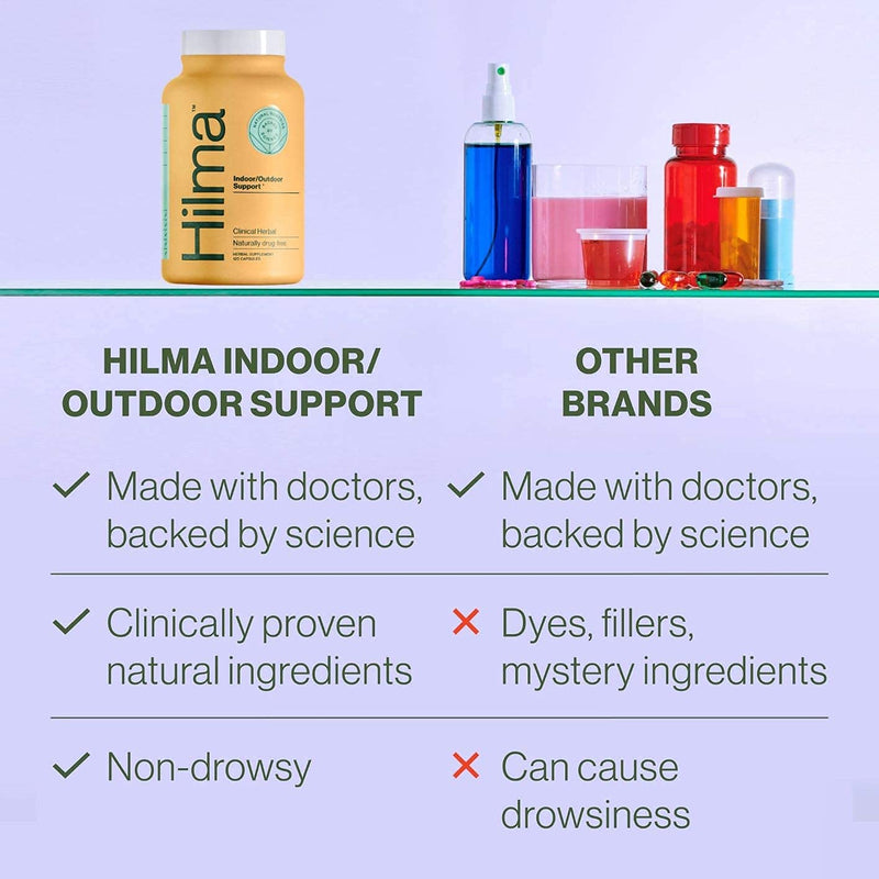 Hilma Natural Sinus Support - Allergy Relief with Butterbur, Stinging Nettles & Spirulina - Non-Drowsy - Organic, Clinically Proven Ingredients - 120 Vegan Capsules 120 Count (Pack of 1) - NewNest Australia