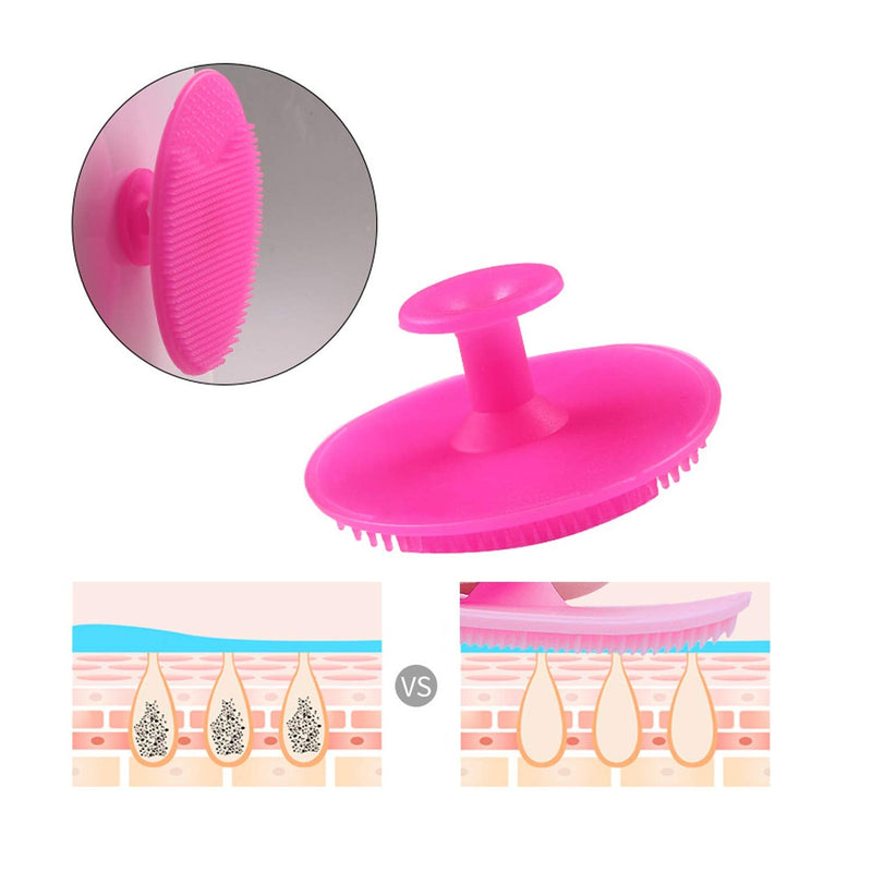 OBSCYON 4 Pcs Manual Silicone Face Scrubber Facial Cleansing Brush,1 Pcs Silicone Exfoliating Lip Brush Nose Cleaning Brush and 1 Pcs Face Mask Brush for Facial Skin Care - NewNest Australia