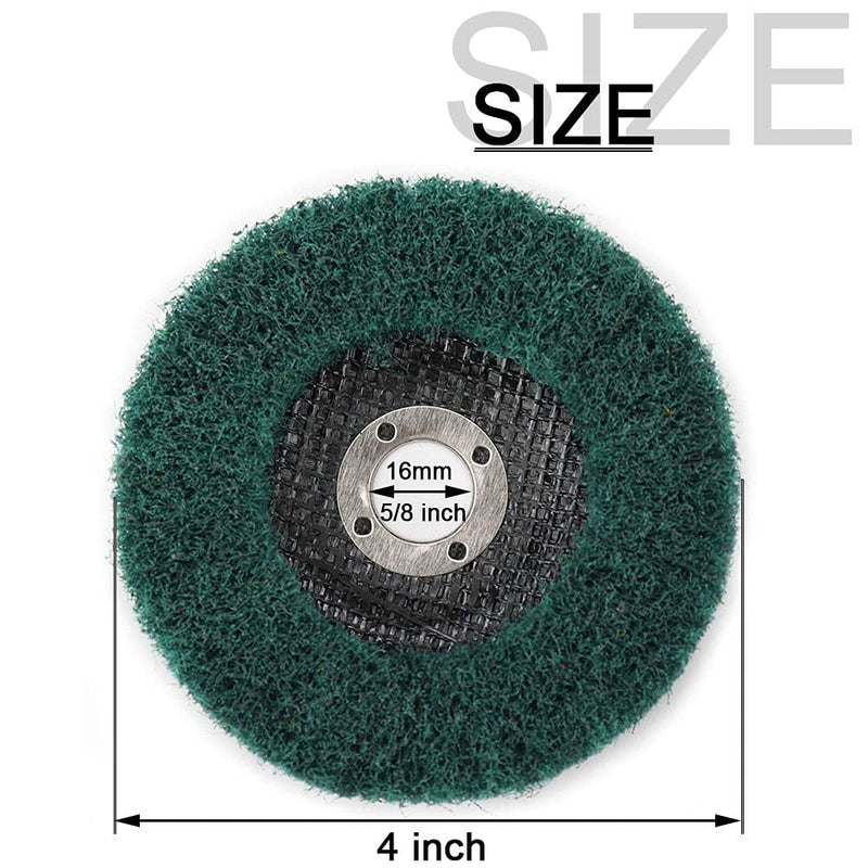 NUODUN 10Pcs 4" Nylon Fiber Flap Disc Polishing Wheel, 180 Grit Buffing Wheel for Angle Grinder, Abrasive Grinding Discs Scouring Pad, Complex Surface Treatment Green-180 grit - NewNest Australia