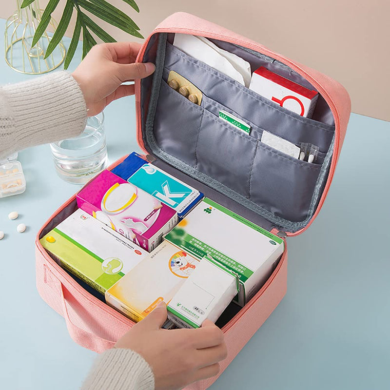 2 Pieces Emergency Storage Bag, Empty Medicine Bag, Travel Medicine Storage Bag, First Aid Kit Empty Bag, for Emergencies at Home, Office, Travel, Hiking, Camping (2 Size) - NewNest Australia