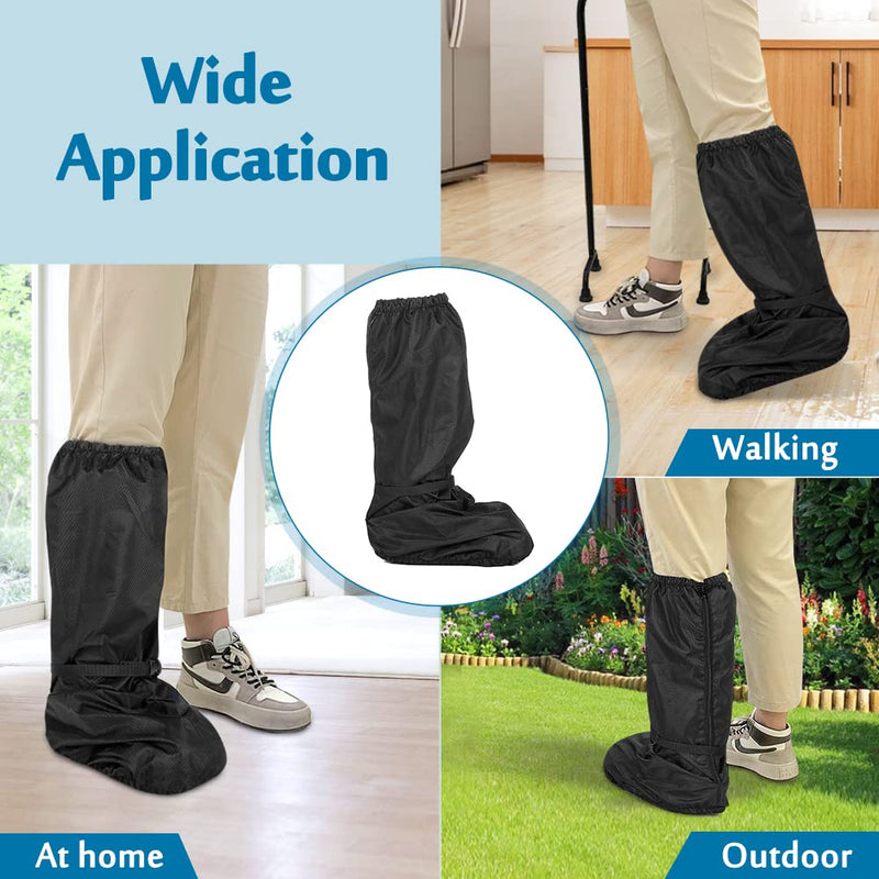 Walking Boot Cover Orthopedic Medical Air Walker Boot Foot Cast Cover for Ankle Fracture Rain Winter Snow Boot Covers Women Men Waterproof Tall Boot Protector Reusable Accessories (Black) Black - NewNest Australia