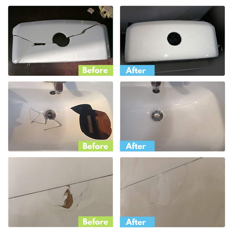 NADAMOO Tub Repair Kit White Tile Shower Repair Kit for Fiberglass Porcelain Ceramic Acrylic Stone, Fix Crack Chip Scrap Hole - 3.5 Oz - NewNest Australia