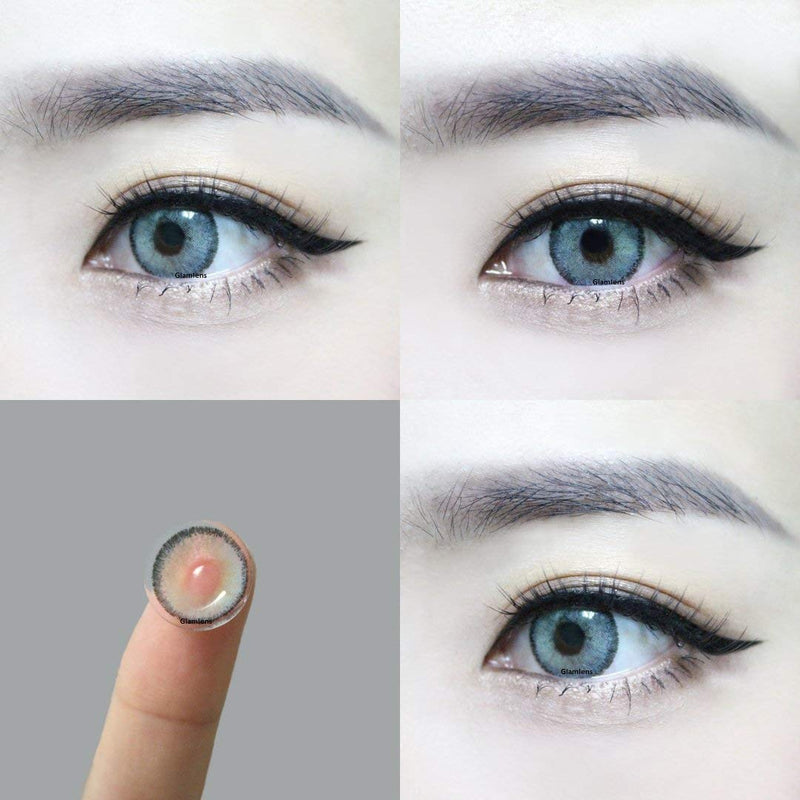 Glamlens Silicone Comfort Contact Lenses, Colored ‚úmirel Grey‚ù, Very Strongly Opaque And Natural Gray With Container ‚ 1 Pair (2 Pieces) ‚ Diameter 14.00 ‚ With And Without Strength - NewNest Australia