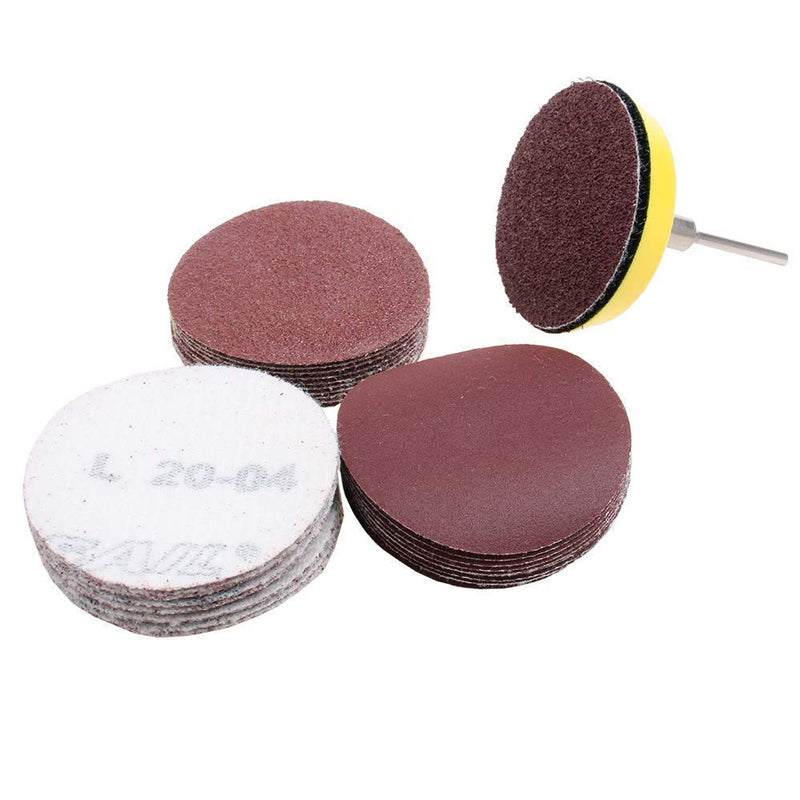 AUTOTOOLHOME 100 Pack 2 inch Sanding Discs Kit with Polishing Pads Plate 40 60 80 100 120 150 180 240 320 400 Grit Sandpapers for Drill Grinder Rotary Tool - NewNest Australia