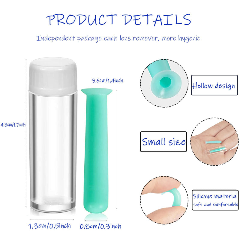 Ryaupy Pack of 4 Silicone Contact Lens Remover Contact Lens Insertion Removal Tool Eye Lens Removal Applicator for Travel Home Use (4 Pieces Green) - NewNest Australia