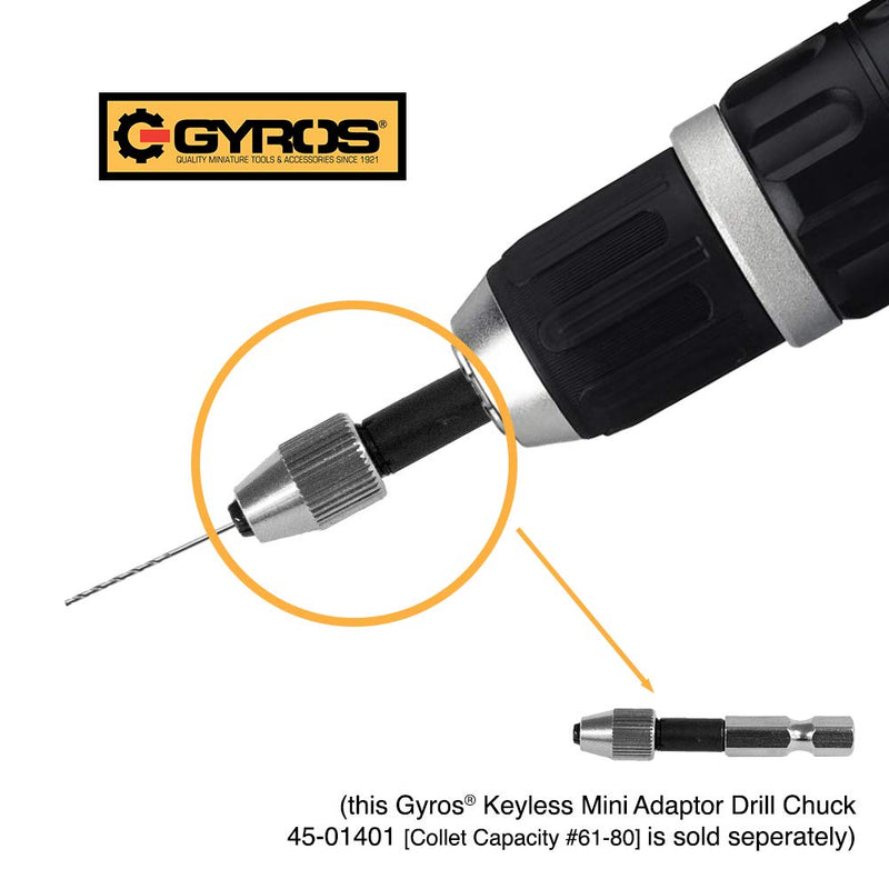 Gyros HSS Wire Gauge Mini Twist Drill Bit Set |Includes 20 Micro High-Speed Steel Bit Sizes #60 to #80 | with Convenient Clear Dome Storage Case (45-22010) Premium HSS - NewNest Australia