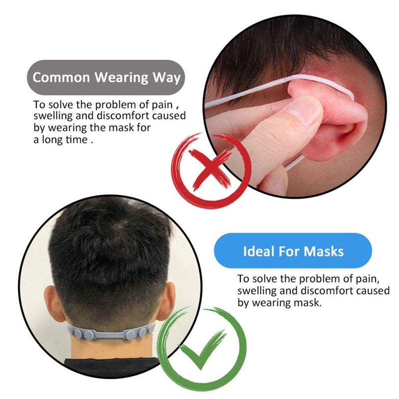 4 PCS Extended Silicone Bands Anti-Tightening Strap for Masks to Prevent Ear Pain,Adjustable Comfort mask Grips Extension Buckle Holder Hook Ear Strap,4 Color 4 Count (Pack of 1) 4 Color - NewNest Australia