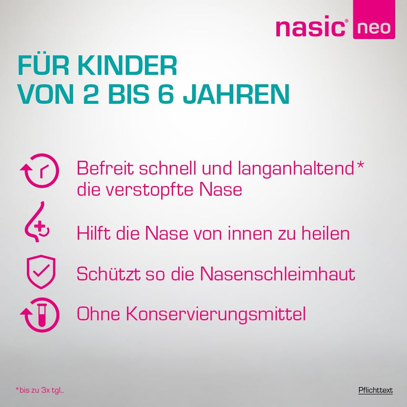 nasic neo for children nasal spray with the WirkPlus | Decongestant cold spray without preservatives for children aged 2 and over | With xylometazoline, dexpanthenol | 10ml - NewNest Australia