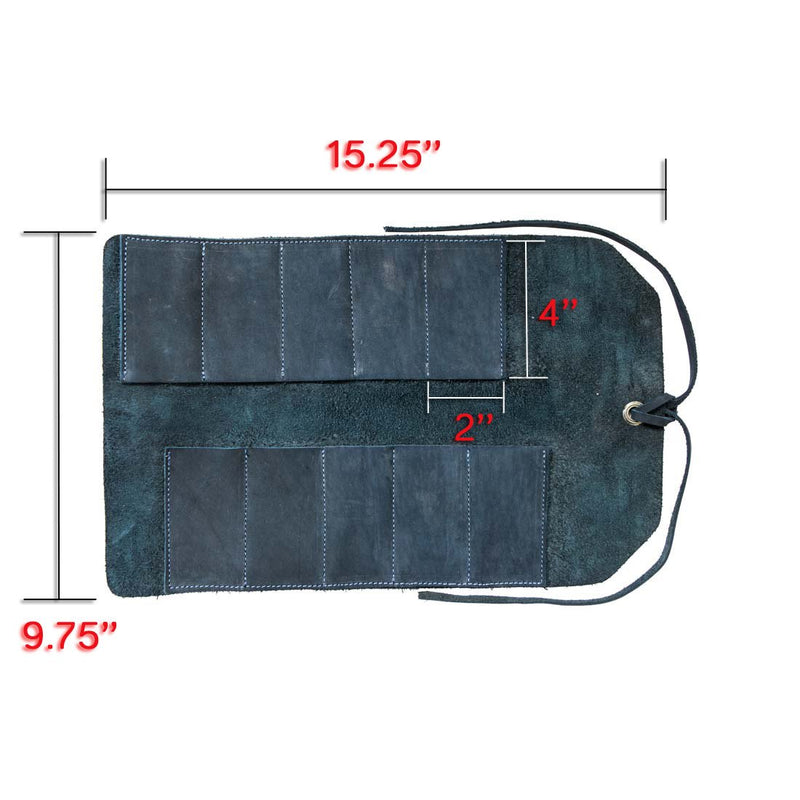 Hide & Drink, Leather Small Tool Roll, Handmade Includes 101 Year Warranty :: Blue Suede - NewNest Australia