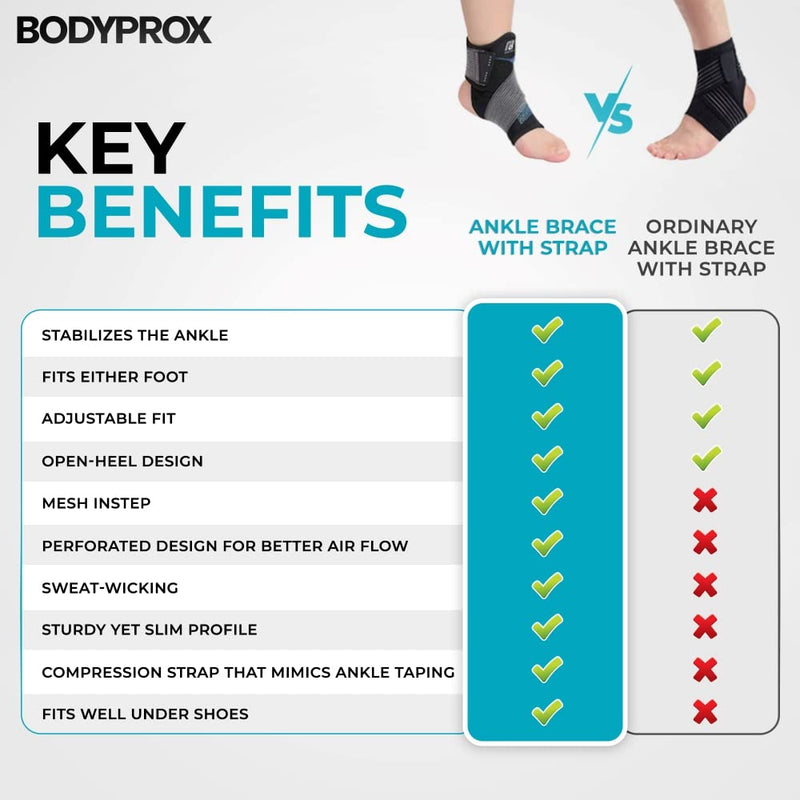 Ankle Brace for Women and Man, Ankle Support with Adjustable Compression Strap for Sprained Ankle, Injury Recovery and More! (Large) Large (Pack of 1) - NewNest Australia