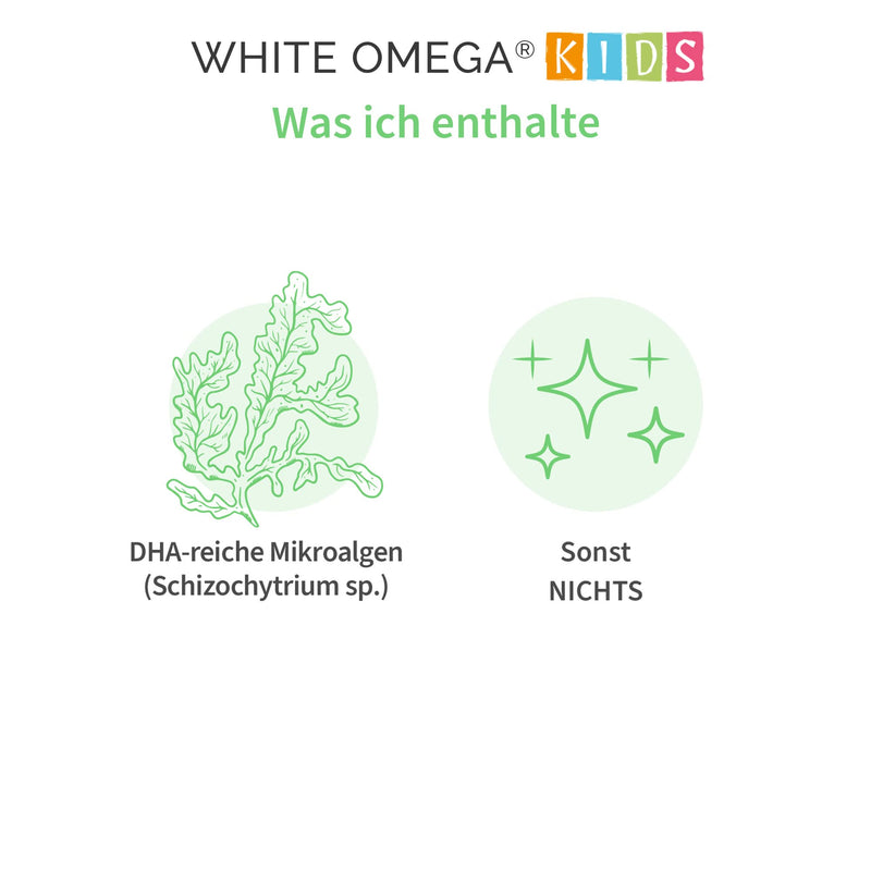 Algae oil capsules for children - vegan Omega-3 - without carrageenan - 330 mg DHA from algae - 90 mini capsules - NewNest Australia