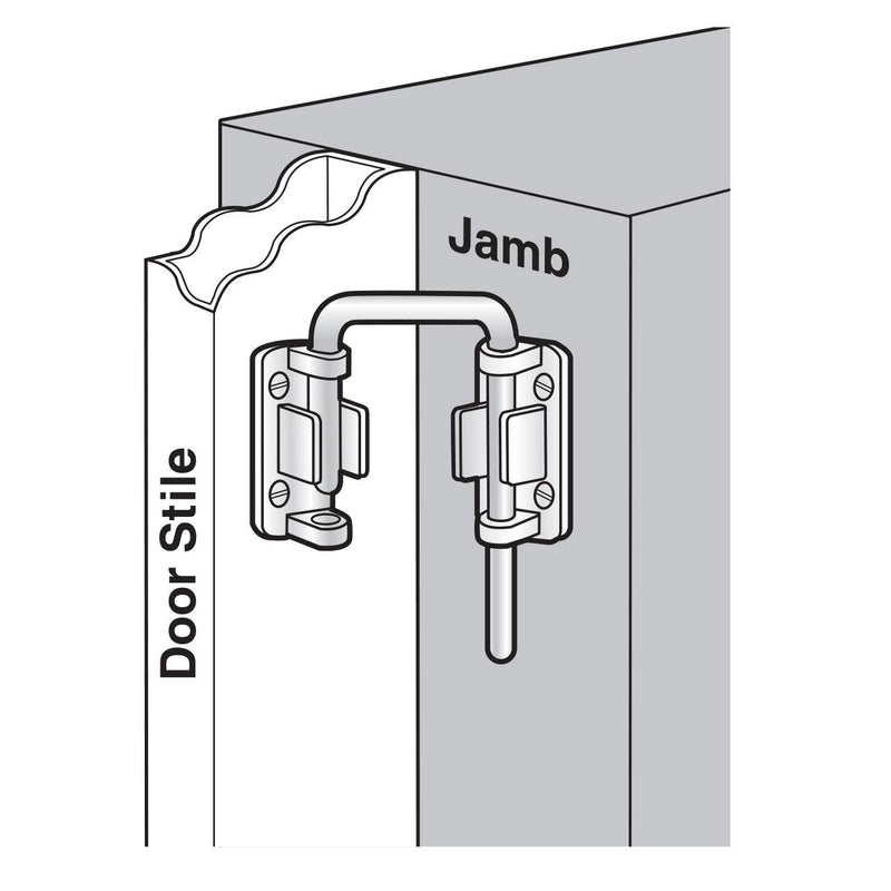 Defender Security U 10536 Steel Nickel Plated Right Hand Sliding Door Loop Lock, 2-1/4" - NewNest Australia